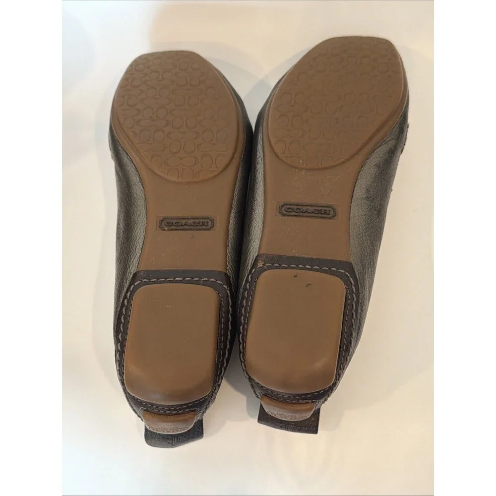 Coach Jillian Driving Shoes Leather Loafers Womens 10 Gunmetal Gray Metallic Moc
